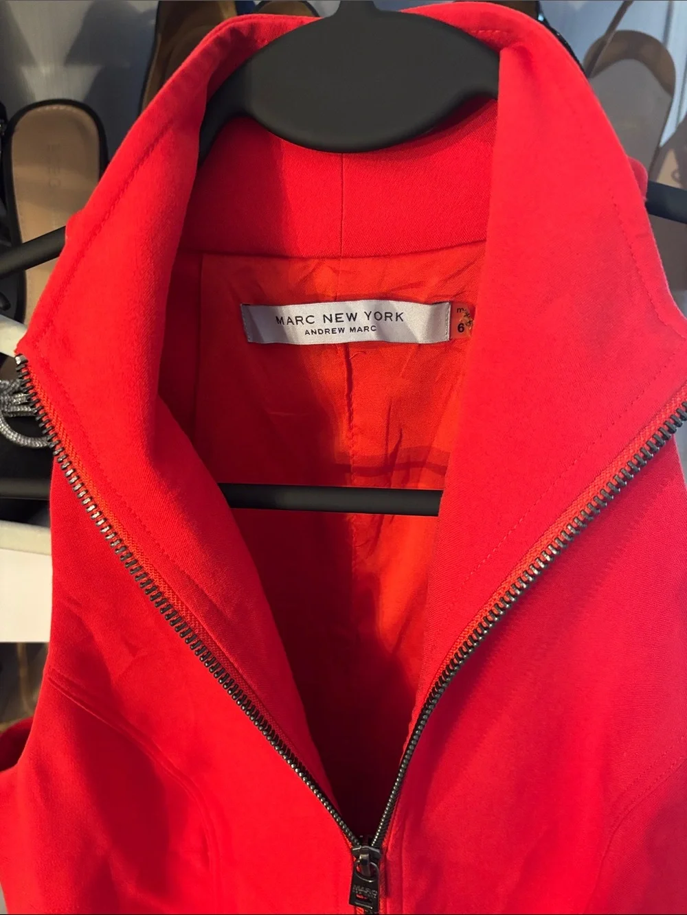 Marc New York Women’s Red Zip-Front Halter Dress